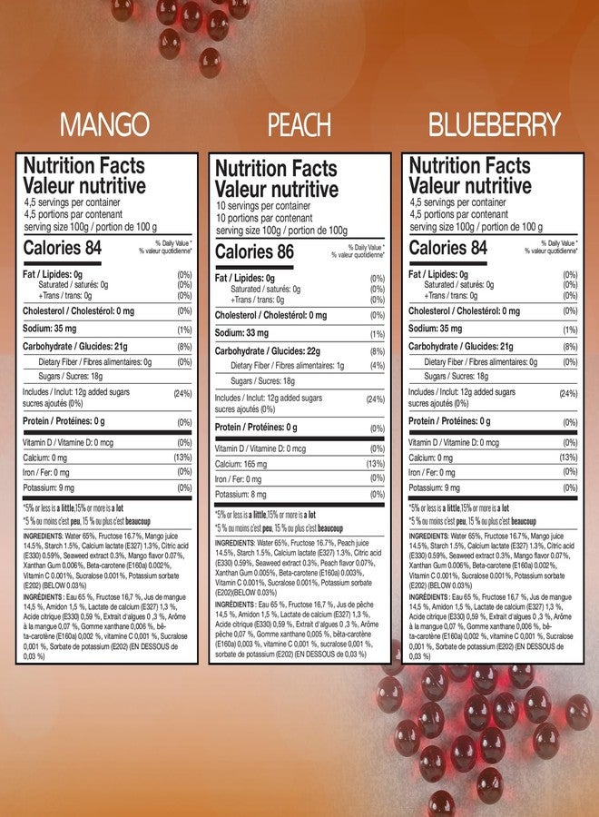 BREXONIC 3 Flavors Popping Boba Pearls Bursting Tea Balls Drink & Dessert Topping Mango. Blueberry, Peach, Flavored Bubble Tea Pearls 2 LB (Mango, Blueberry, Peach, 2 Pound Pack of 3) - Image 4
